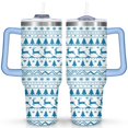 thumbnail image 1 of Blue Striped Deer Christmas Tree 40 Oz Tumbler with Handle Lid and Straw Stainless Steel Double Walled Vacuum Insulated Cup Merry Christmas Gifts Tumbler for Women Men Friends Outdoor Indoor, 1 of 6