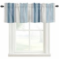 thumbnail image 1 of Blue Striped Farmhouse Short Window Curtain Valances, Modern Farmhouse Stripes Grey Rod Pocket Kitchen Valances for Living Room Bedroom Bathroom Cafe 54" x 18", 1 of 8