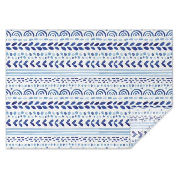 Blue Striped Geometric Pattern Rectangle Tablecloth 60"x84",Waterproof Polyester Rectangle Table Cloth, Wipeable Spillproof Polyester Tablecloth for Dining, Camping, Indoor and Outdoor
