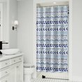 thumbnail image 1 of Blue Striped Geometric Pattern Shower Curtain 36"x72" ,Bathroom Decorative Shower Curtains Set with 12 Hooks,Modern Waterproof Washable Shower Curtain, 1 of 6
