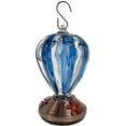thumbnail image 1 of Blue Striped Glass Balloon Hummingbird Feeder - Holds 32 oz of Nectar, 1 of 3