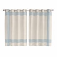 thumbnail image 1 of Blue Striped Kitchen Curtains 72 Inch Length, Farmhouse Beige Geometric Minimalist Grommet Top Bedroom Living Room Curtains, Light Filtering Cafe Curtain Drapes 2 Panels Set 104''x72'', 1 of 9