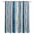 thumbnail image 1 of Blue Striped Kitchen Curtains Geometric Farmhouse Stripes Vintage Cafe Short Curtains for Bathroom Blackout Window Curtain Grommet Small Window Treatment Tier Drapes for Bedroom Living Room 42"x45"x2, 1 of 9