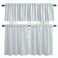 thumbnail image 1 of Blue Striped Kitchen Curtains Sets for Windows 24 Inch Length, Blue White Stripes Farmhouse Rod Pocket Window Treatments Tier Curtains and Valances Set for Bedroom/Bathroom, 1 of 8