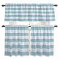 thumbnail image 1 of Blue Striped Kitchen Curtains Sets for Windows 36 Inch Length, Rustic Farmhouse Stripes Rod Pocket Window Treatments Tier Curtains and Valances Set for Bedroom/Bathroom, 1 of 8