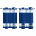 thumbnail image 1 of Blue Striped Kitchen Curtains Small Short 39 Inch Length, Farmhouse Blue White Stripes Grommet Top Bedroom Living Room Curtains, Light Filtering Cafe Curtain Drapes 2 Panels Set 55''x39'', 1 of 9