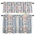thumbnail image 1 of Blue Striped Kitchen Curtains Valances and Tiers Set of 3 Snowflake Dots Tier Curtains and Valance with Rod Pocket for Small Windows, 27.5"x36", 1 of 9