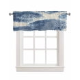 thumbnail image 1 of Blue Striped Kitchen Valances for Windows Farmhouse Linen Window Valance Curtain for Living Room Window Treatment Modern Minimalist Abstract Art Vintage Valance Rod Pocket Topper Drape, 42 x 12 Inch, 1 of 6