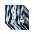 thumbnail image 1 of Blue Striped Ombre Cloth Napkins Set of 8 Reusable Dinner Napkins, Modern Blue Moire Geometric Cocktail Napkin Washable Table Napkins for Wedding/Holiday Party/Baby Shower 20"x20", 1 of 7