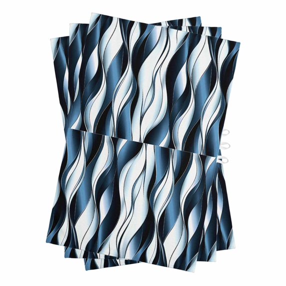 Blue Striped Ombre Kitchen Towels Set of 3, Water Absorbent Dish Towel, Modern Blue Moire Geometric Decorative Hand Towels - Quick Drying Cloth for Cooking Baking, 18x28 Inch