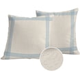 thumbnail image 1 of Blue Striped Outdoor Pillow Covers 24x24 Set of 2,Waterproof Patio Throw Pillowcase Protectors,Farmhouse Beige Geometric Minimalist Decorative Pillow Shams Cushion Covers for Seat Bed Couch Sofa, 1 of 8