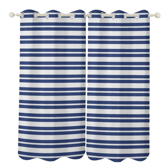 Blue Striped Pattern 2 Panels Curtains for Bedroom Living Room Drapes Kitchen Window Curtain Home Decor