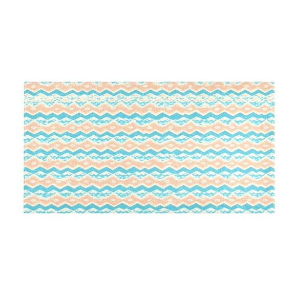 Blue Striped Pattern 39x20" Bath Mat Carpet, Absorbent and Non-Slip for Kitchen or Bathroom, Quick-Drying