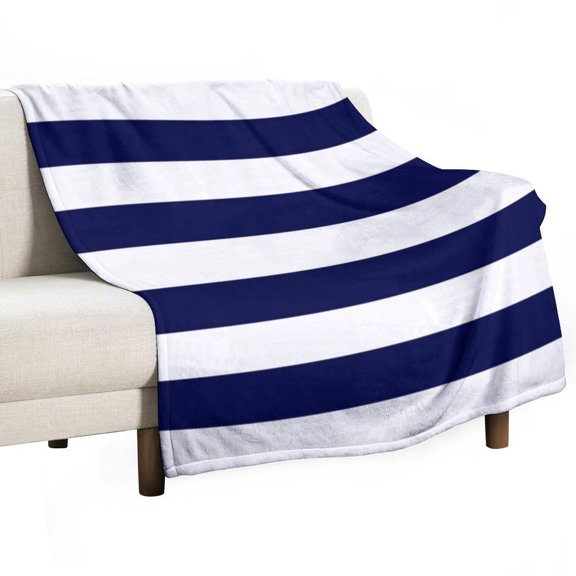Blue Striped Pattern Throws Blankets for Sofa Bed Winter Plush Warm Blanket Holiday Gifts