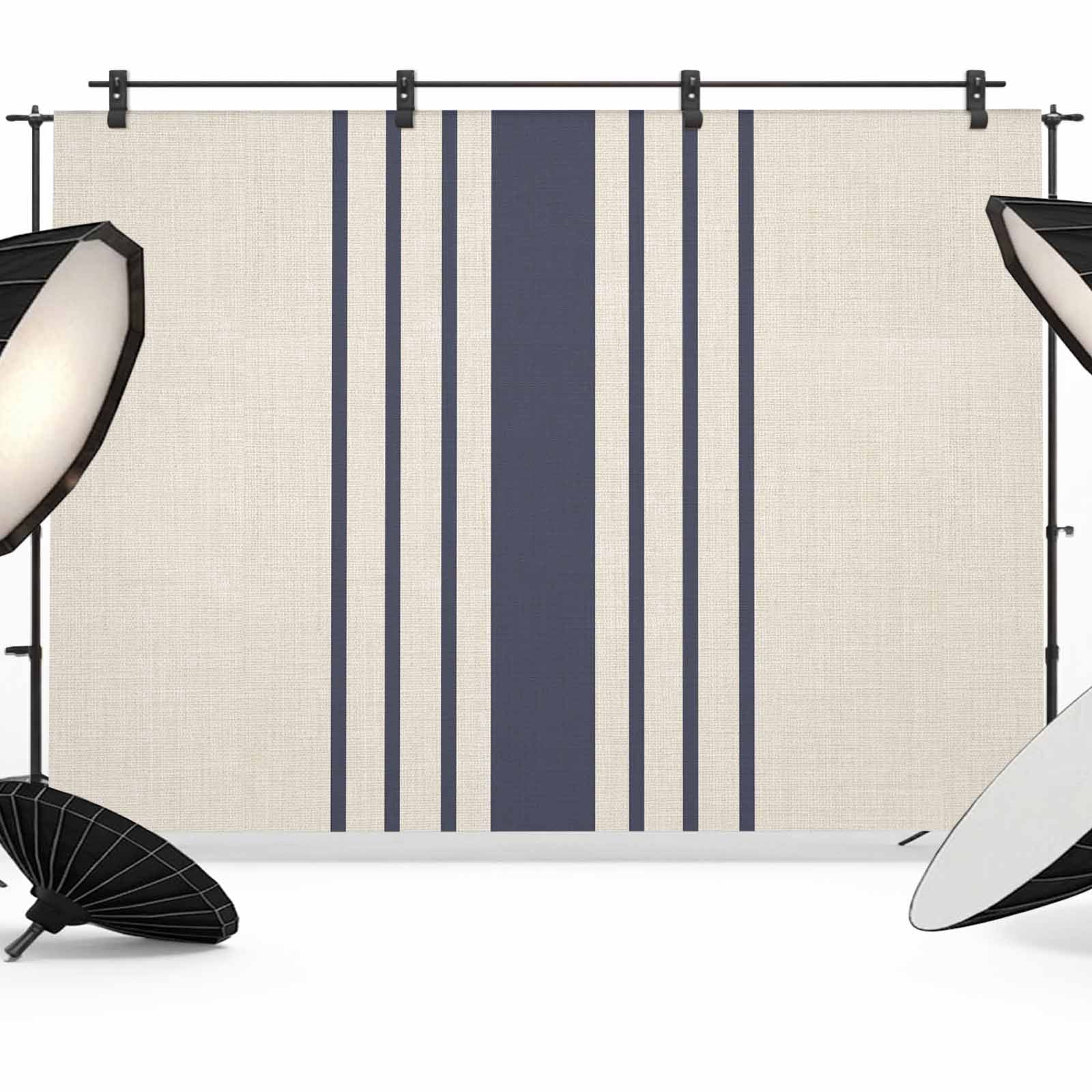 Blue Striped Photography Backdrop 7x5FT, Simple Brown Linen Texture ...