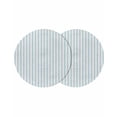 thumbnail image 1 of Blue Striped Round 13 Inch Placemats Set of 2, Blue White Stripes Farmhouse HeatResistant Non Slip Place Mats for Dining Table, Wipeable Braided Kitchen Table Mats for Housewarming, 1 of 9