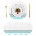 thumbnail image 1 of Blue Striped Round 13 Inch Placemats Set of 4, Modern Farmhouse Stripes HeatResistant Non Slip Place Mats for Dining Table, Wipeable Braided Kitchen Table Mats for Housewarming, 1 of 9