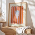 Shell Posster Blue Blue Striped Shell Hand Drawn Maximalist Decorative Nursery Poster ...