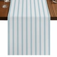 thumbnail image 1 of Blue Striped Short Table Runner 36 Inches Long, Blue White Stripes Farmhouse Cotton Linen Table Runners Dresser Scarves, Fabric Tabletop Scarf Furniture Cover for Home Dinner Party Decor 13"x36", 1 of 8