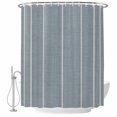 thumbnail image 1 of Blue Striped Shower Curtain Set - Standard 72" x 72" Washable Bathtub Curtain with 12 Hooks, Farmhouse Linen Texture Line Stripes Waterproof Fabric Stall Shower Curtains for Bathroom/Bathtub Décor, 1 of 8