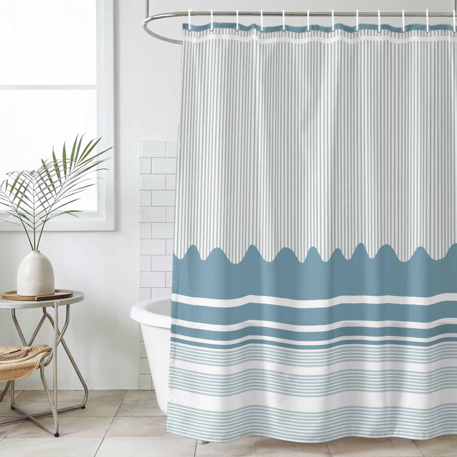 Blue Striped Shower Curtain