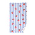 thumbnail image 1 of Blue Striped Strawberry Pattern Bath Towel 100% Cotton Soft Thick High Absorbency Hand Face Towel Single Pack 16x28in, 1 of 7