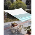 thumbnail image 1 of Blue Striped Sun Shade Sail 6.5'x10' Rectangle Outdoor Shade Canopy, Modern Farmhouse Stripes Porch Shades Outdoor Sun Blocking Screen, Sunshade Cloth Covers for Patio/Deck/Garden, 1 of 5