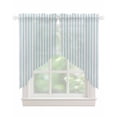 thumbnail image 1 of Blue Striped Swag Valances for Windows, Blue White Stripes Farmhouse Rod Pocket Sheer Valances for Large Windows, Swag Toppers Light Filtering for Kitchen Living Room 2 Panels 36''x45'', 1 of 6
