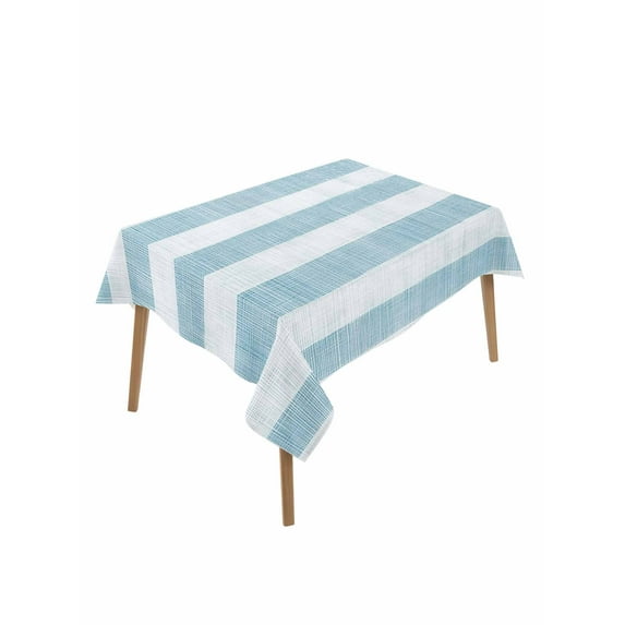 Blue Striped Table Cloth, Rustic Farmhouse Stripes Waterproof Tablecloth for Rectangle Tables, Reusable Washable Fabric Table Cover for Restaurant Kitchen Dining Tables 60"x102"