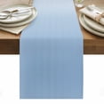 thumbnail image 1 of Blue Striped Table Runner - 48 Inch Long, Kitchen Dining Table Runner Dresser Scarves, Modern Minimalist Ombre Vertical Stripes Farmhouse Decor for Coffee Tables Wedding Party Banquet, 1 of 8