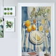 thumbnail image 1 of Blue Striped Table Setting With Lemons Door Curtain Nordic Living Room DoorCurtain Porch Partition Curtain Kitchen Rative Half Curtain, 1 of 4