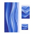 thumbnail image 1 of Blue Striped Towel Set of 3, Soft Microfiber Bath Towels, Hand Towel, Washcloths, Modern Abstract Art Wave Moire Gradient Quick-Dry Absorbent Towels for Bathroom Kitchen Hotel Beach Gym Spa, 1 of 7