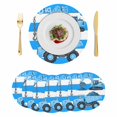 thumbnail image 1 of Blue Striped Truck Round 13 Inch Placemats Set of 6, Farmhouse Stripes Modern Art HeatResistant Non Slip Place Mats for Dining Table, Wipeable Braided Kitchen Table Mats for Housewarming, 1 of 9