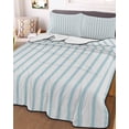 thumbnail image 1 of Blue Striped Twin XL Size Down Alternative Comforter, Lightweight Comforter Quilt Bedding Set with Pillow Shams Blue White Stripes Farmhouse All Seasons Bed Comforter Duvet Insert 68"x98", 1 of 7