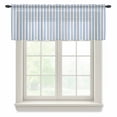 thumbnail image 1 of Blue Striped Valance Curtains for Kitchen/Living Room/Bathroom/Bedroom Window, Rod Pocket Small Topper Half Short Window Curtains Voile Sheer Scarf, Modern Simple Farmhouse Beige Vintage 42"x12", 1 of 8