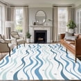thumbnail image 1 of Blue Stripes Area Rug 6x9 Washable Rug Non Slip Modern Gradient Abstract Ocean Waves Lines Large Area Rug Soft Stainresistant Indoor Floor Carpet for Living Room Bedroom Home Office Dining Room, 1 of 8