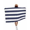 thumbnail image 1 of Blue Stripes Beach Towels Oversized Super Absorbent, Simple Blue White Texture Lightweight Bath Towel Quick Dry Sets For Bathroom/Pool/Rv Camping/Beach Play/Gym Room/Picnic 23"x47", 1 of 8