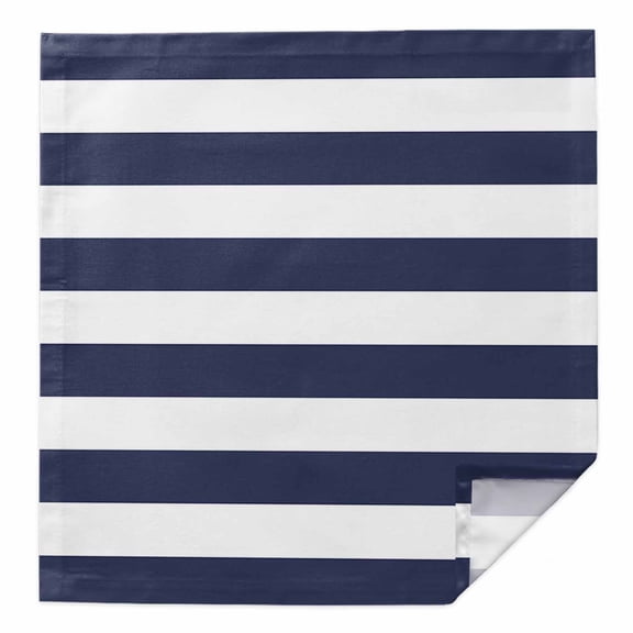Blue Stripes Cloth Napkins Washable Set of 1, Simple Blue White Texture Reusable Dinner Table Napkins Cloth Bulk for Weddings Kitchen Restaurants Hotel Events Parties 20 x 20 Inch