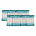 thumbnail image 1 of Blue Stripes Curtain Valances for Windows, Kitchen Valance Window Treatments Panel 2 Pack, Modern Gradient Abstract Striped Lines Rod Pocket Short Curtains for Bathroom Bedroom 42 x 18 Inch, 1 of 8