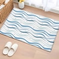 thumbnail image 1 of Blue Stripes Entryway Rug 2'x3'&nbsp; Non Slip Front Door Mats, Modern Gradient Abstract Ocean Waves Lines Entrance Rugs Indoor Outdoor Carpet, Washable Floor Mats Small Area Rug for Bedroom Kitchen, 1 of 8