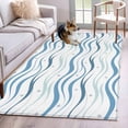 thumbnail image 1 of Blue Stripes Kitchen Runner Rug 2.7x5 Washable Runners for Hallway Non Slip Modern Gradient Abstract Ocean Waves Lines Large Area Rug Indoor Floor Carpet for Bathroom Laundry Entryway Bedroom, 1 of 8