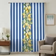 thumbnail image 1 of Blue Stripes Lemon Sheer Curtains 96 Inches Long, Spring Fruit Flowers Leaves Line Light Filering Curtains, Privacy Drapes Simi Floor to Veiling Curtain for Living Room Bedroom Large Window Treatment, 1 of 9