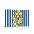 thumbnail image 1 of Blue Stripes Lemon Wall Art for Living Room,Canvas Picture Wall Decor for Bathroom Bedroom,Spring Fruit Flowers Leaves Line Painting Artwork for Office Kitchen Hallway Dining Room Home Decor 24"x32", 1 of 8
