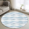 thumbnail image 1 of Blue Stripes Round Rug 4ft Washable Circle Entryway Rugs Non Slip Modern Gradient Abstract Ocean Waves Lines Area Rug Indoor Floor Carpet for Bedroom Kitchen Living Room Home Office Dining Room, 1 of 8