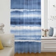 thumbnail image 1 of Blue Stripes Semi Sheer Curtains Drapes for Living Room,Bedroom,French Doors Window 72 Inches Long,Watercolor Retro Ombre Abstract Tie Dye Art Rod Pocket Chiffon Curtain Drapery Voile Draperies Panel, 1 of 8