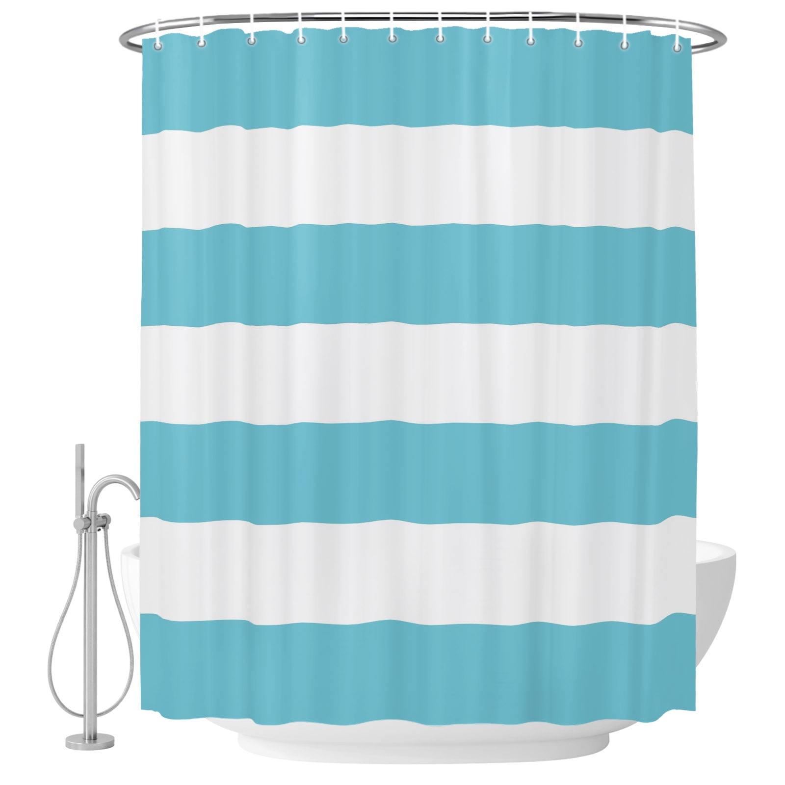 Blue Stripes Shower Curtain Modern Boho Artistic Parallel Lines ...