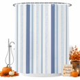 thumbnail image 1 of Blue Stripes Shower Curtain, Waterproof Shower Curtains for Bathroom, Modern Minimalist Vertical Stripes Pattern Washable Fabric Bathtub Curtain Set Bath Decor with 12 Hooks 48"x72", 1 of 8