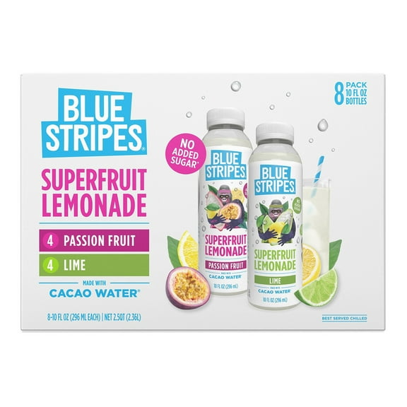 Blue Stripes Superfruit Lemonade Variety Pack, 10 Fluid Ounce (Pack of 8)