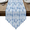 thumbnail image 1 of Blue Stripes Table Runner Linen Burlap Table Runner 72 Inches Long Striped Modern Art Farmhouse Dresser Scarves for Kitchen Island Coffee Dining Room Party Wedding Banquet Holiday Decoration 18"x72", 1 of 8