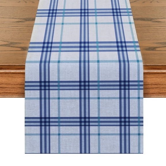 Blue Stripes Table Runner, Modern Minimalism Table Throw Tablecloth, For Kitchen Dining Living Room, Show Wedding Party Table Setting Decor